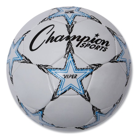 Champion Sports VIPER Soccer Ball, No. 5. Size, 8.5" to 9" Diameter, White VIPER5